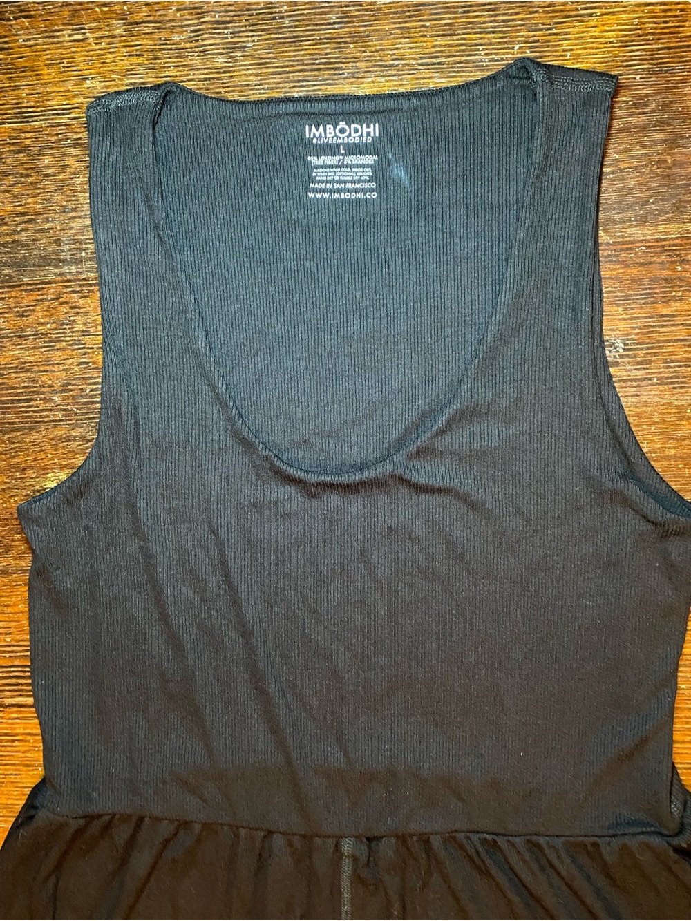 EUC IMBODHI Hana Jumpsuit Black Wide-Leg Ribbed Modal Natural Fiber - Picture 2 of 7